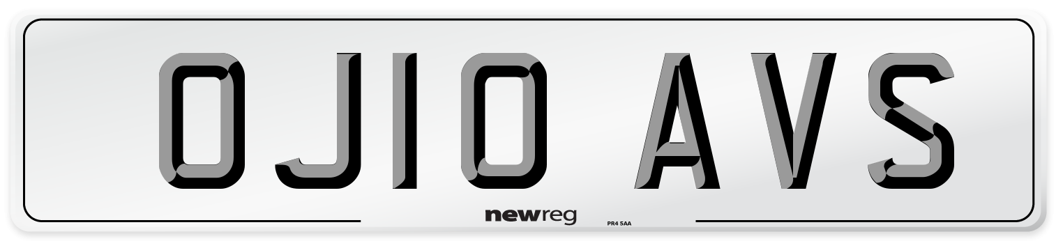 OJ10 AVS Number Plate from New Reg